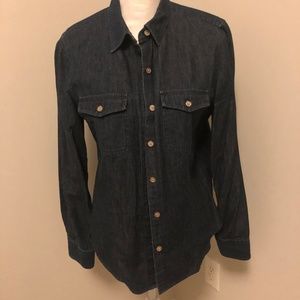 Talbots Dark Denim Shirt Size 12